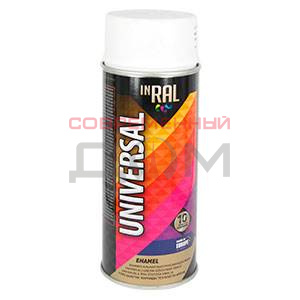 Эмаль аэроз. INRAL UNIVERSAL RAL9003 белая матовая, 400мл /23449/